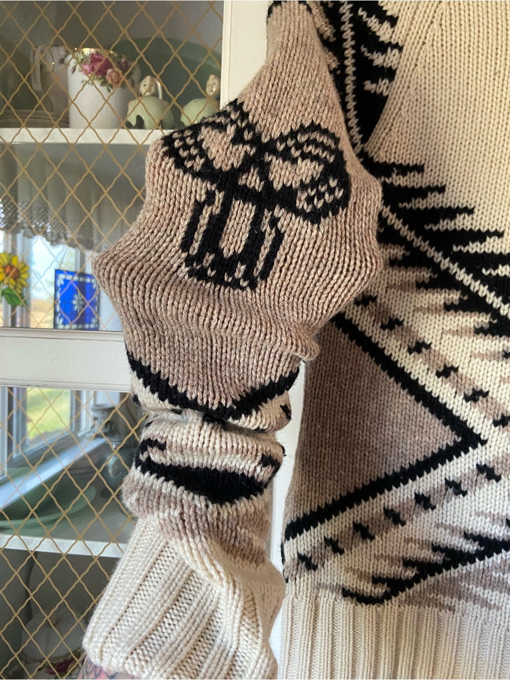 TNA Wool Zip Up Aritiza Cardigan Cozy Fall
Winter Chunky Knit Grey Cream Pockets - Picture 8 of 12